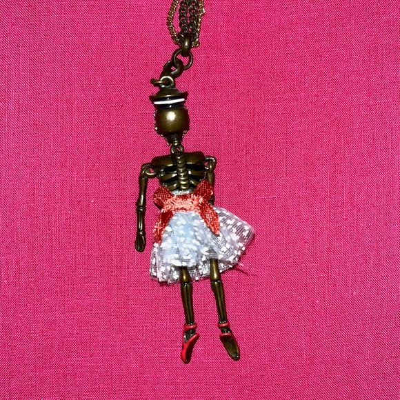 Ballerina/sailor jeweled skeleton Betsey Johnson necklace. - Picture 2 of 5